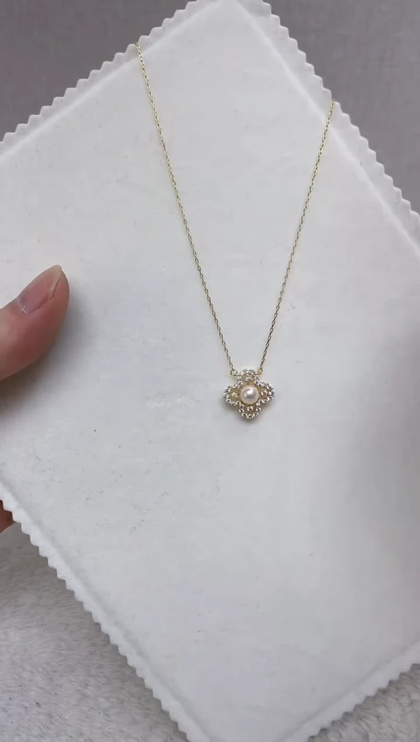 颈饰银S925镶嵌海水珍珠