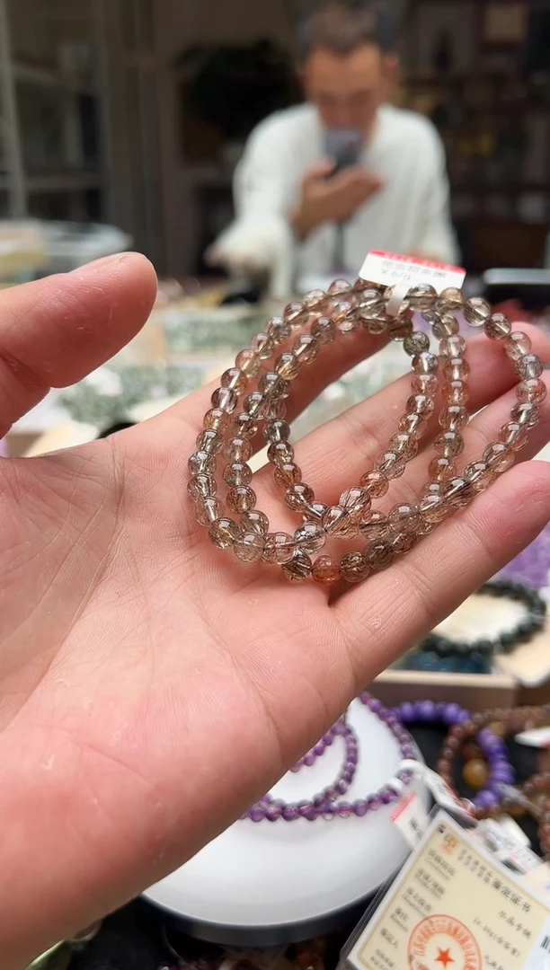 水晶手链未镶嵌夏****版k098黑金超多圈