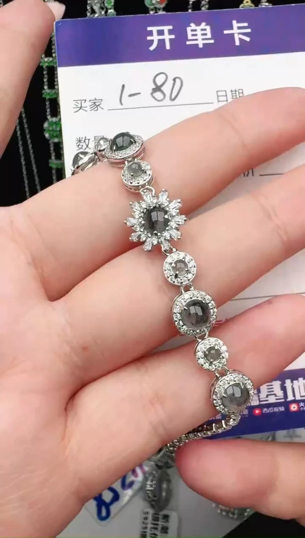 翡翠戒指银S925镶嵌1111