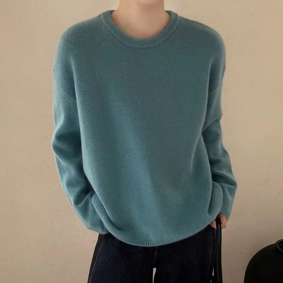 新款法式圆领羊毛衫简约通勤长袖针织衫气质宽松百搭修身网红毛衣