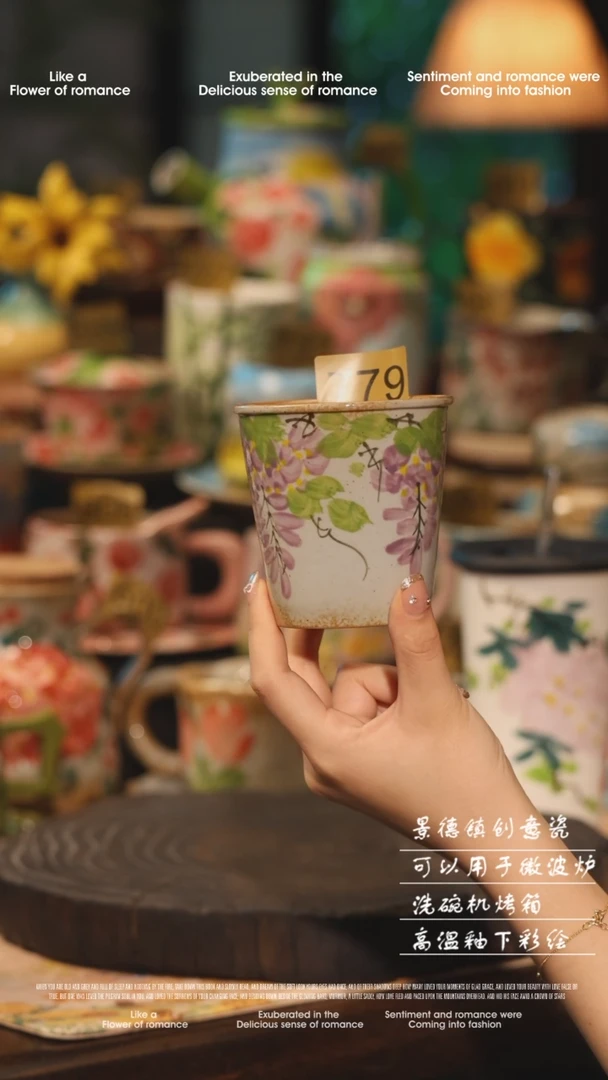 陶瓷779景德镇高温釉下彩绘设计师款式