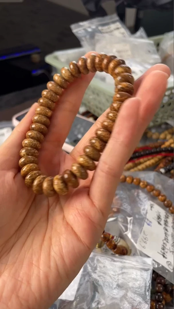星月菩提手串精工级陈籽药片12*6手串（B）