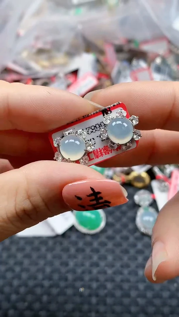 银S925镶嵌戒指翡翠天然A货缅甸翡翠