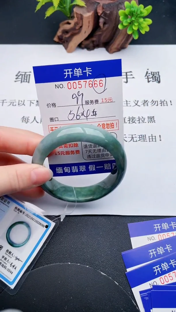【闪购商品】翡翠手镯未镶嵌66天然翡翠A货