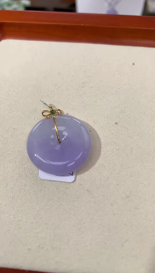 【闪购商品】翡翠颈饰18K金镶嵌天然缅甸a货翡翠