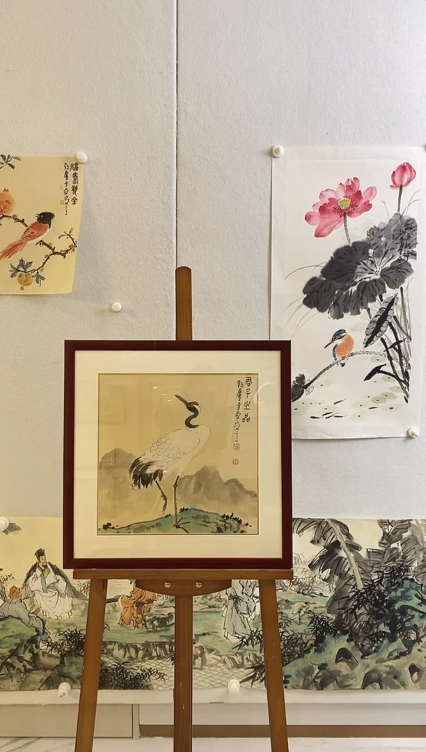 国画12.12LY《花鸟画》带框1P国画