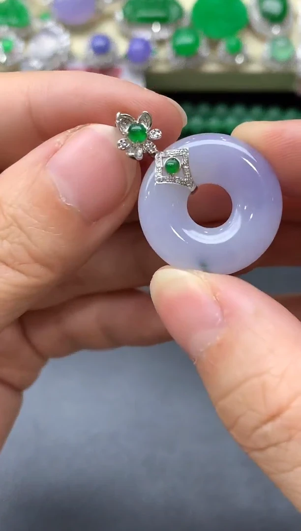 颈饰18K金镶嵌翡翠271-中国好珍宝