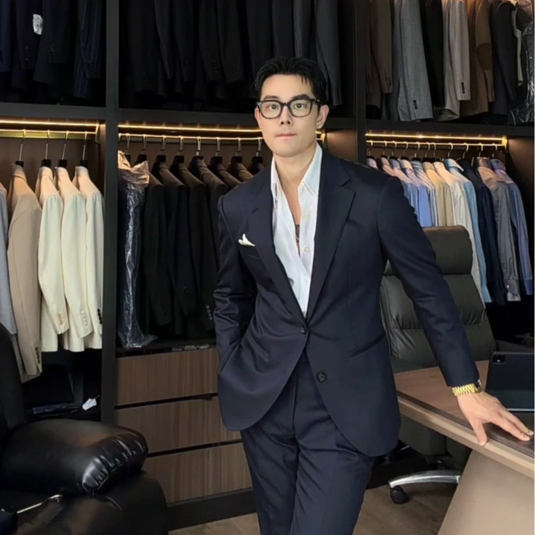 CHENGZHAN 黑标系列【单西】100%绵羊毛JNY米兰眼藏青色高定西服