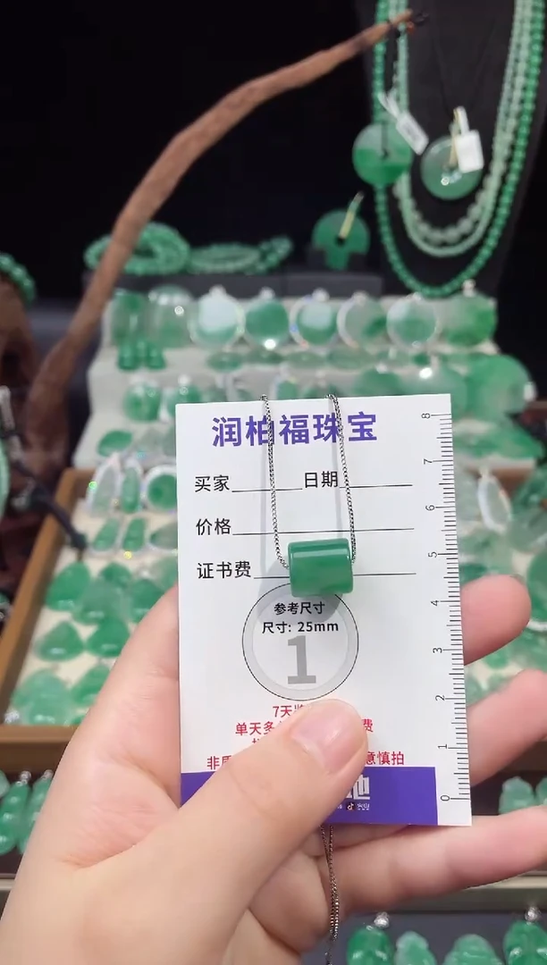 吊坠(赠链)未镶嵌石英质玉（非洲翠）12.39路路通