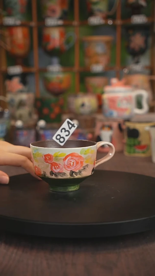 紫砂油画手绘釉下彩834