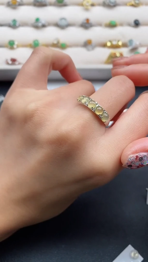 银S925镶嵌戒指翡翠66666666+2