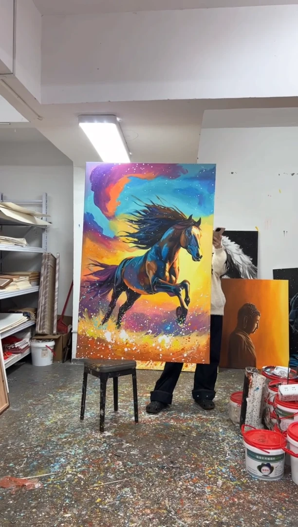 【闪购商品】丙烯画大树老师幻彩马加框