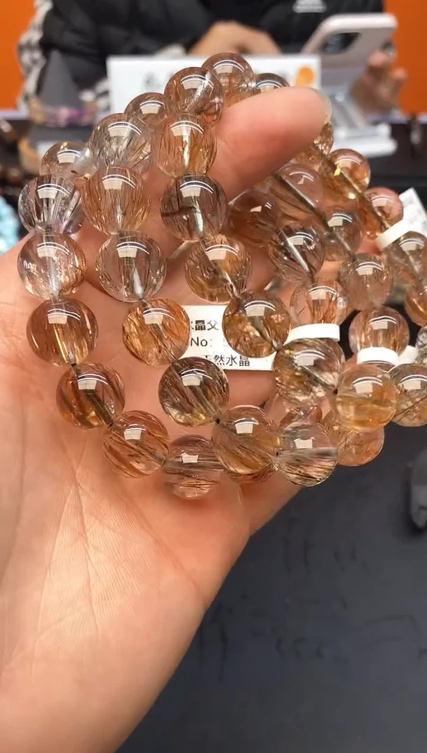 【闪购商品】水晶手链未镶嵌107 黑金超七13mm+ 多样性发其一