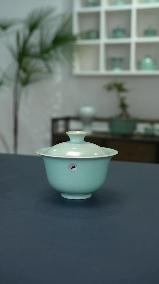 瓷片34号鱼籽纹元宝两才盖碗微瑕福利   洁