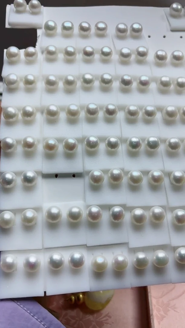 【闪购商品】淡水珍珠耳钉银S925镶嵌珍珠近10mm耳钉*1 ZD多样发一