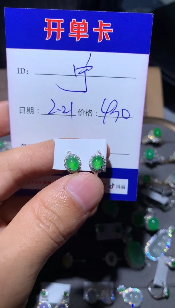 【闪购商品】翡翠耳饰银S925镶嵌宁静致远～