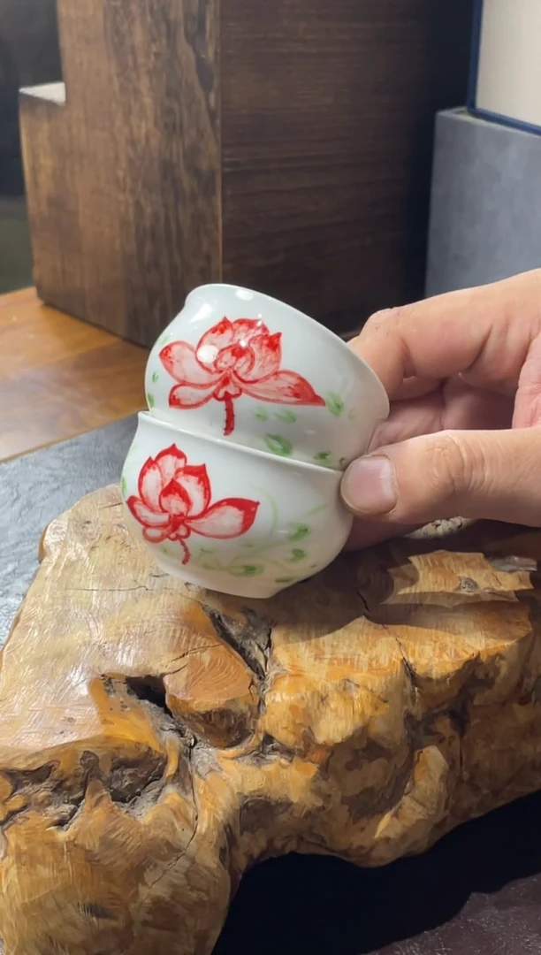 东*老板专属手绘红绿杯杯一对