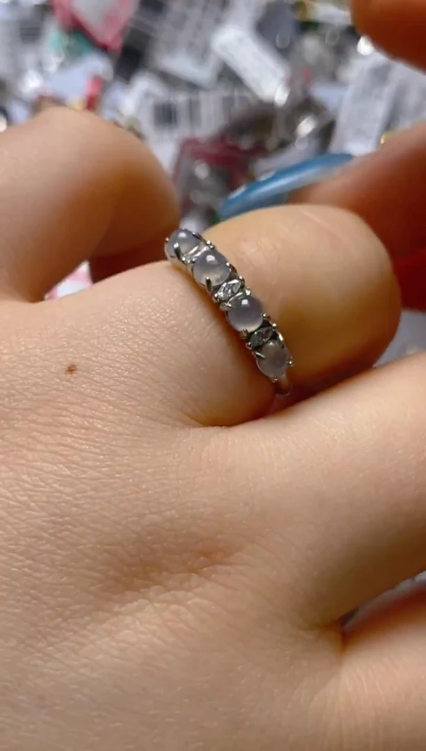 银S925镶嵌戒指翡翠百内无证书