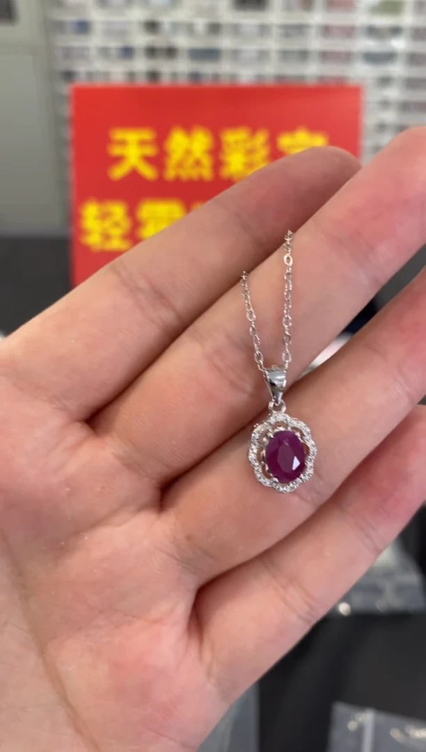 颈饰银S925镶嵌红宝石1