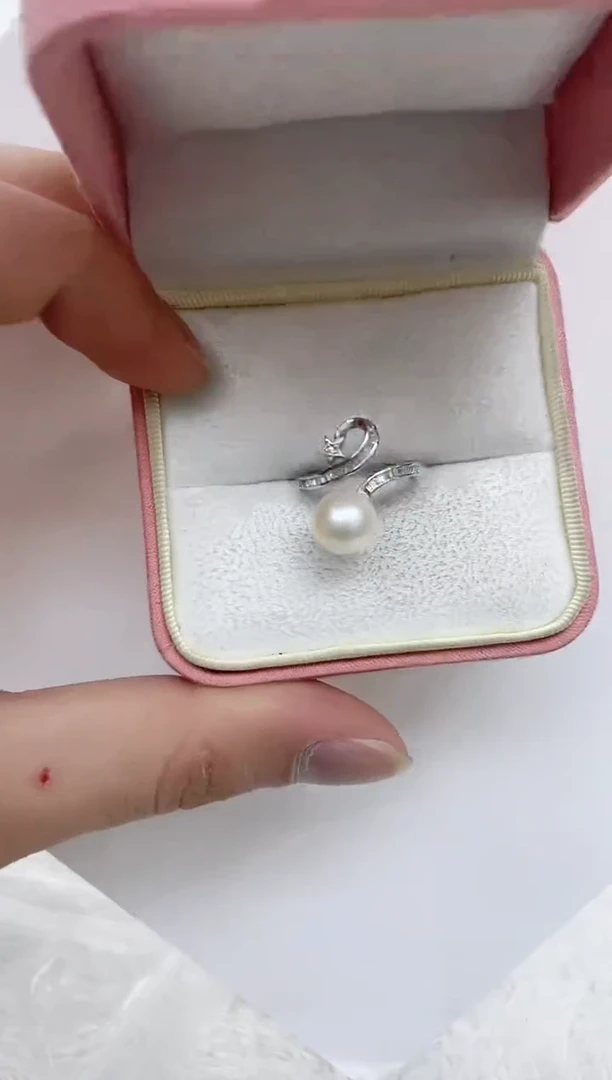 【闪购商品】海水珍珠戒指银S925镶嵌海水珍珠戒指
