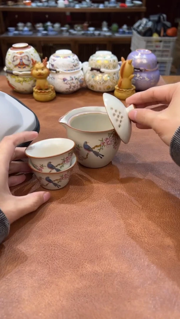 真的很便宜会开片的旅行茶具