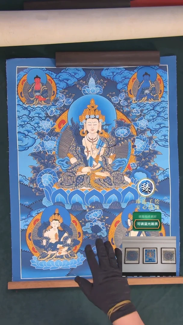 【闪购商品】卷轴画纯手绘蓝唐虚空藏60*45画芯