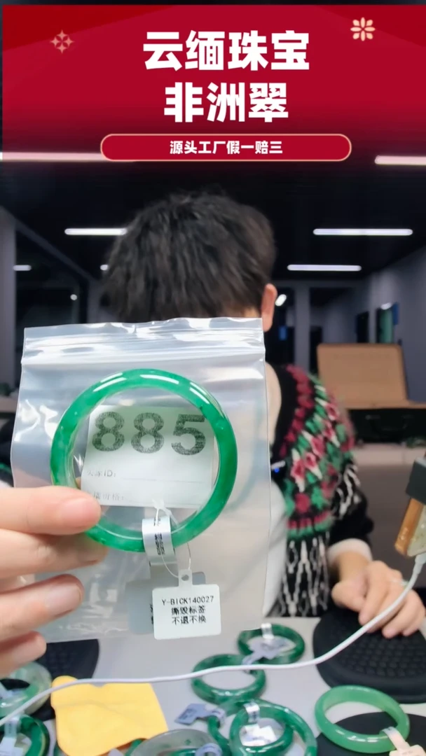 未镶嵌手镯石英质玉（非洲翠）55圈口885