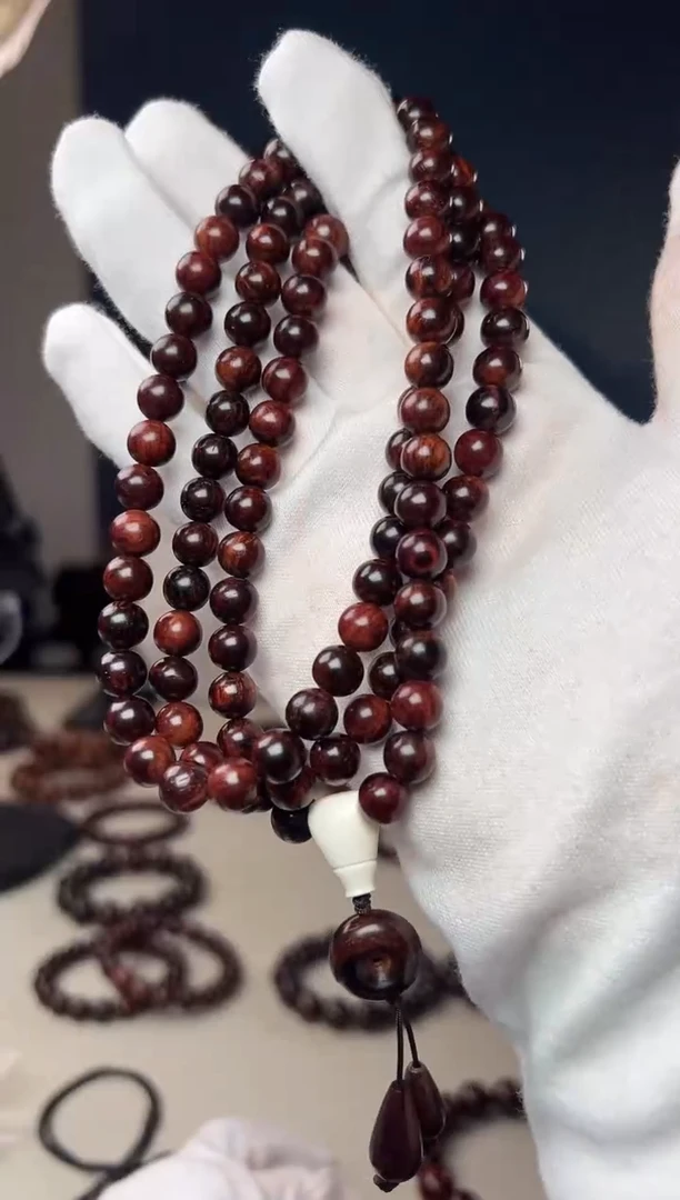 黄花梨/降香黄檀手串/手链巴*粥0.8 紫油梨 无胶无蜡