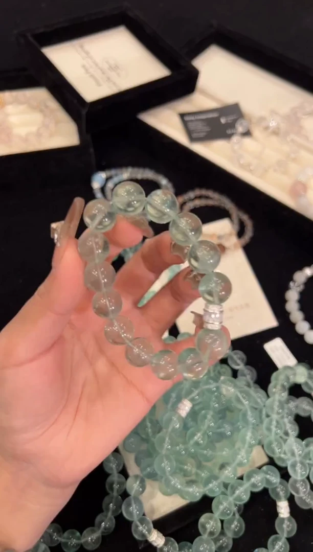 【闪购商品】水晶手链合金绿萤石手链x1416