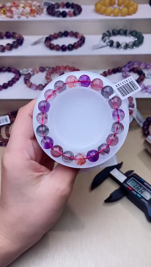 未镶嵌手链水晶黑加仑超七单圈10m+