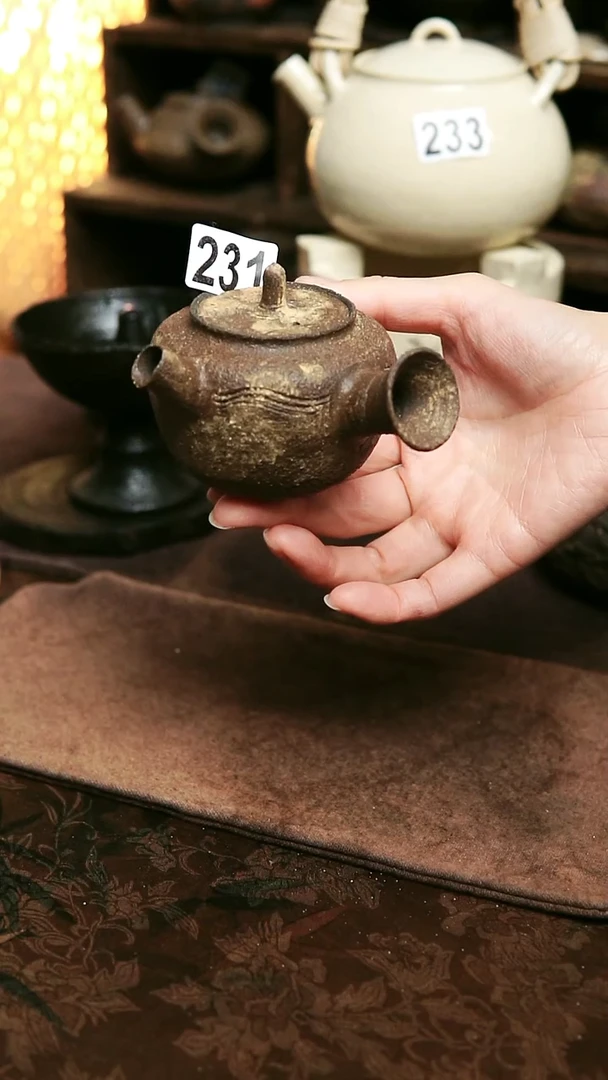 紫砂全手工粉引茶壶140毫升