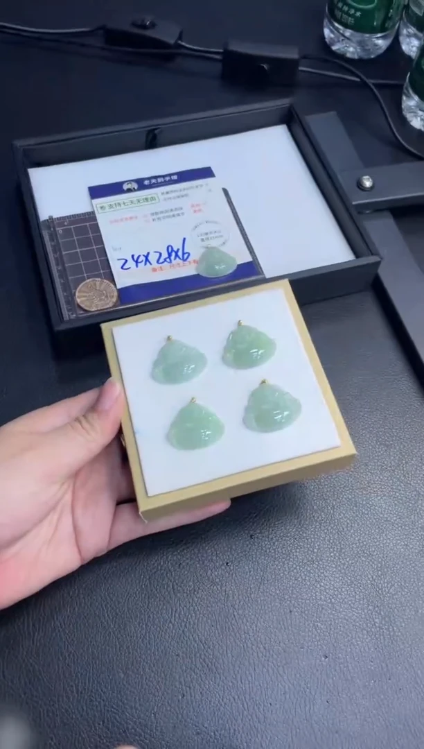 翡翠挂件18K金镶嵌佛公FL12/多样性发其一CP配绳