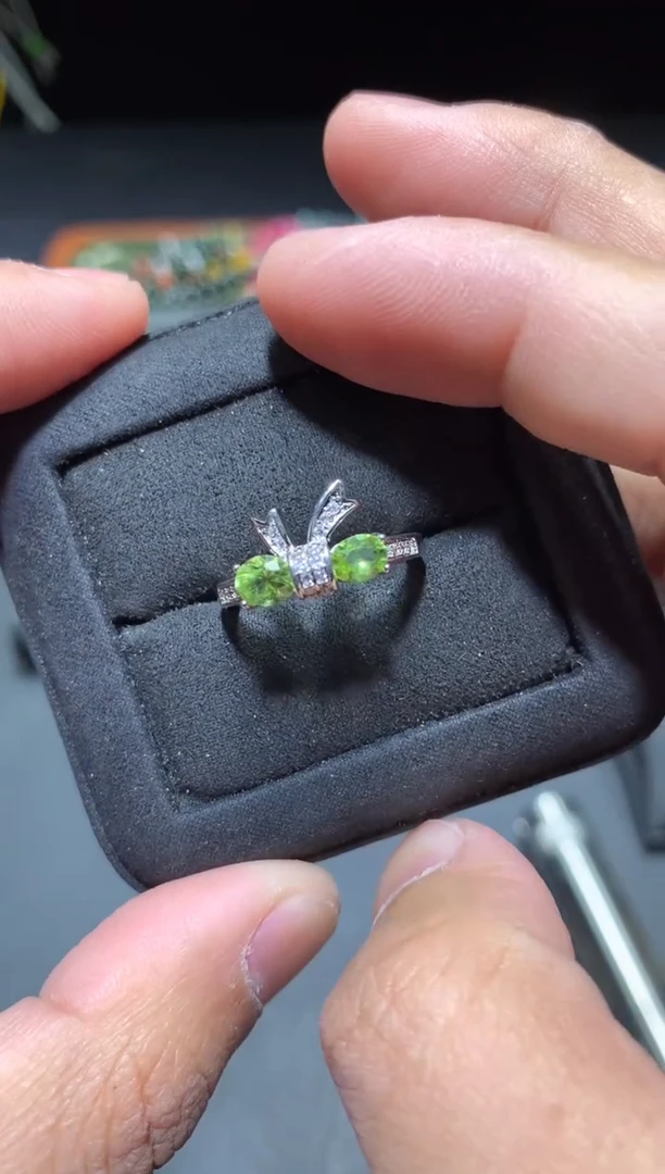 【闪购商品】橄榄石戒指未镶嵌P50【多样性发其一】