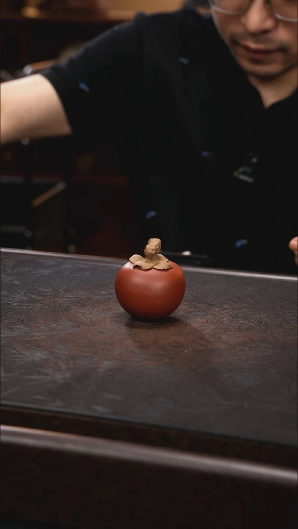 紫砂茶宠小柿子。，，