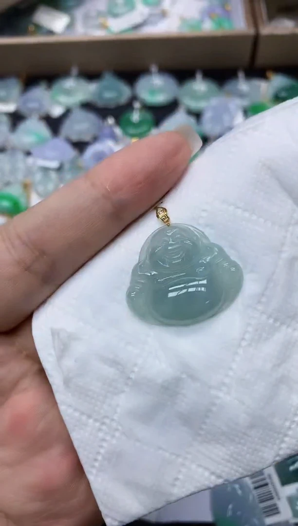 颈饰18K金镶嵌翡翠1111