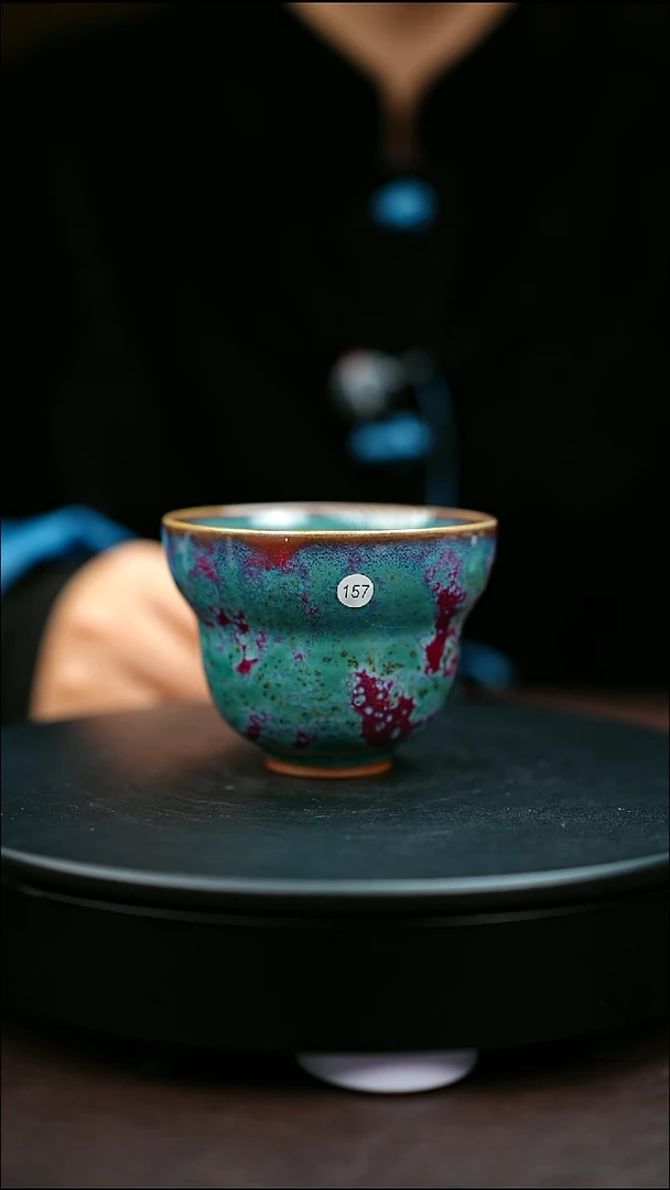 157#原矿钧瓷炉钧釉福禄杯
