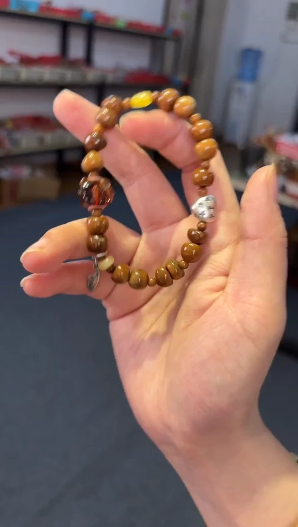 手链蜜蜡足银镶嵌  库克小金豆【爱屋及屋】单圈