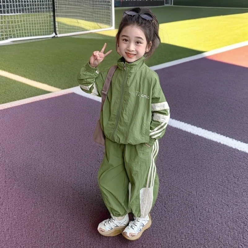 套装女童运动装春秋新款女孩时尚洋气宽松小童女宝开学季童装潮牌