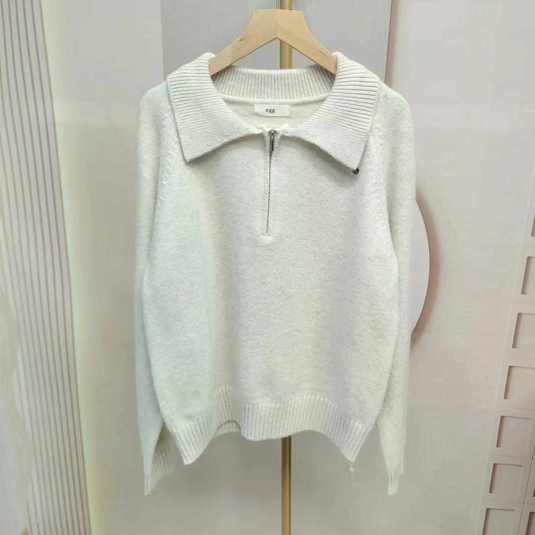 A949   女士毛衣时尚百搭简约翻领秋冬