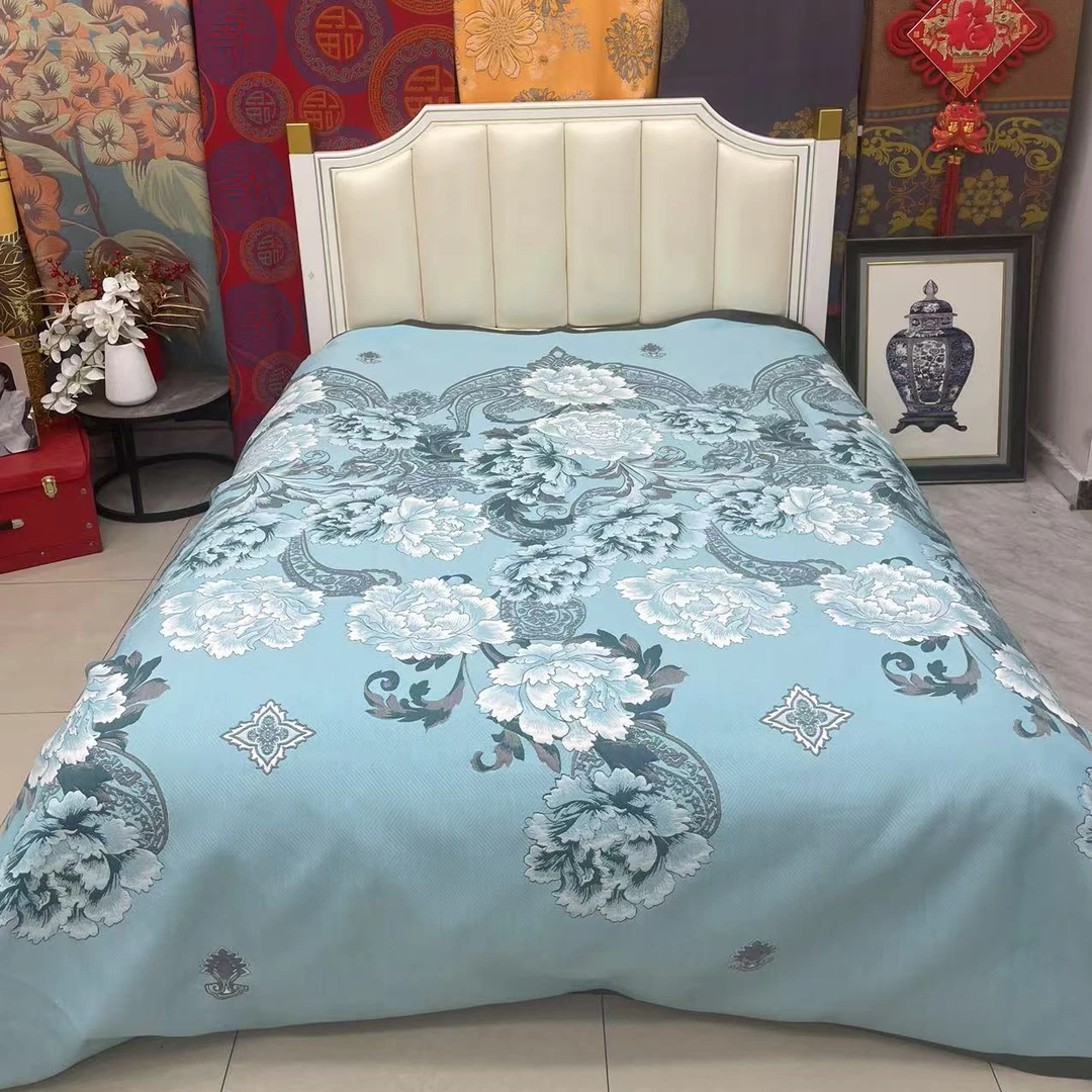 【富贵同春蓝】新款多功能纱布四季盖毯--230*250