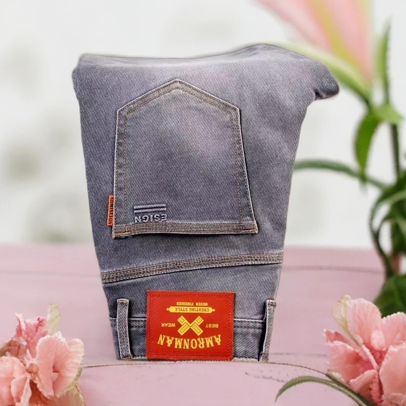 娜罗普西春夏九分牛仔裤男新款微弹力修身小直筒长裤男装百搭潮流