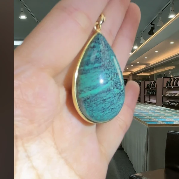充填绿松石松石水滴吊坠SSDZ3693