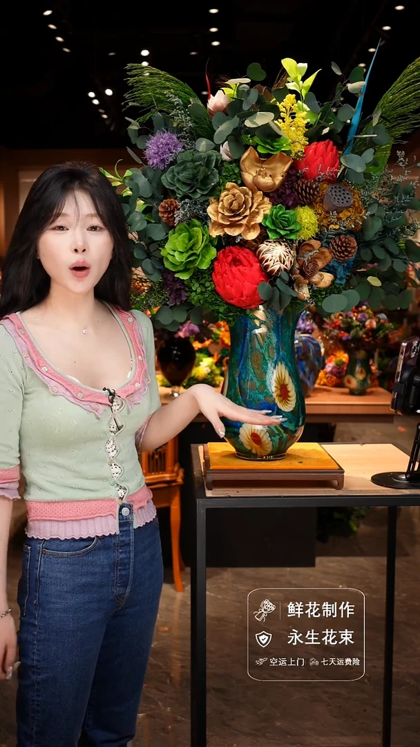手工艺品琉璃手工花器花束空运包邮送货上门-以图片为准