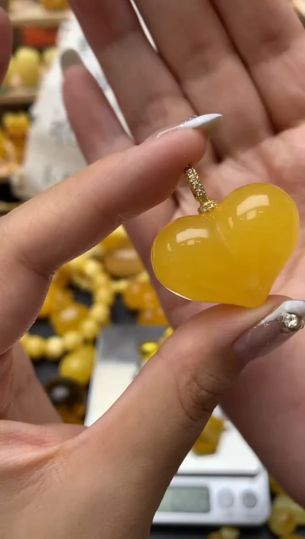 琥珀银S925镶嵌珠宝奇石085琥珀蜜蜡微瑕