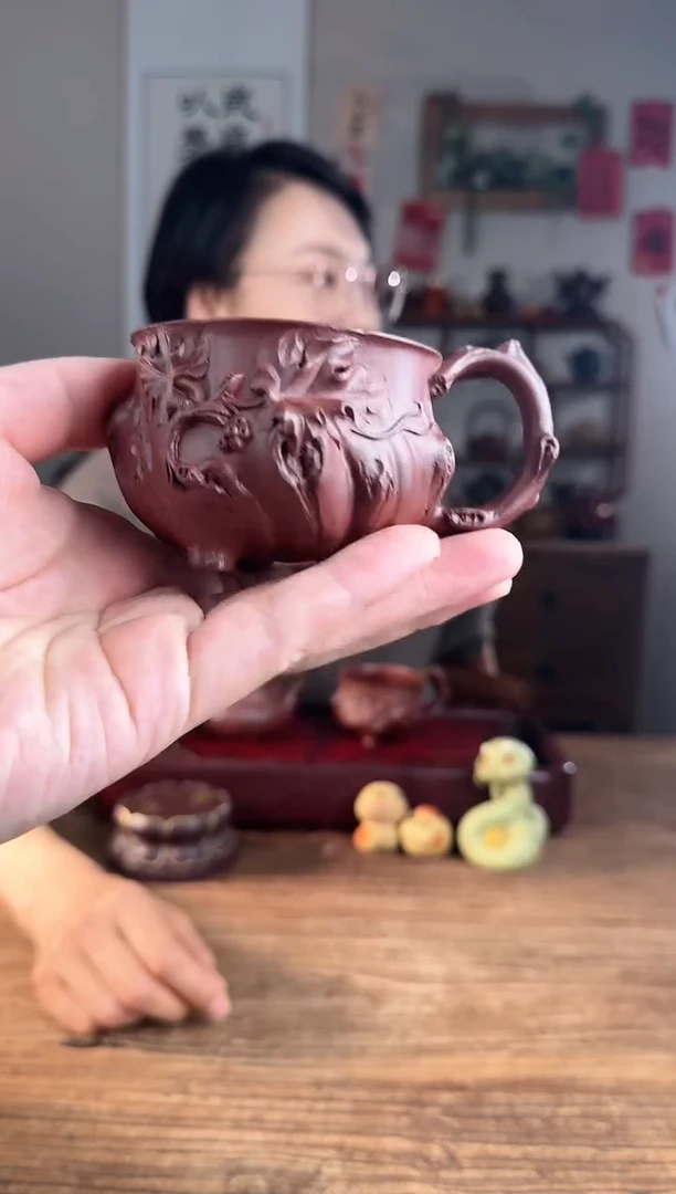 【闪购商品】紫砂茶壶花器主人杯  龙血砂