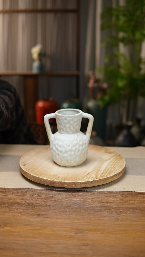 【闪购商品】陶瓷  花器陶瓷花瓶手捏瓶008瑕疵