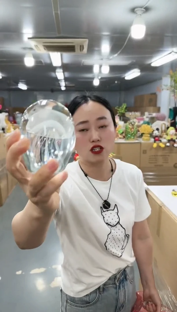 金沃水晶琉璃摆件     水母