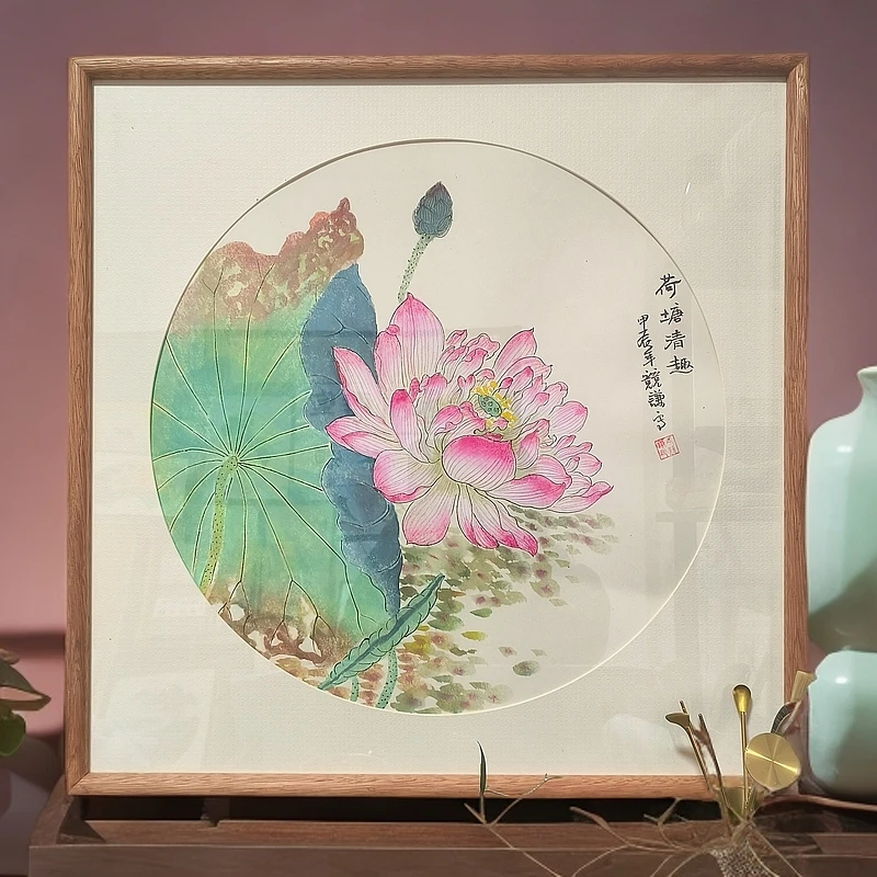 唐秀莲 花鸟荷花 52*52cm 家居挂画 A44