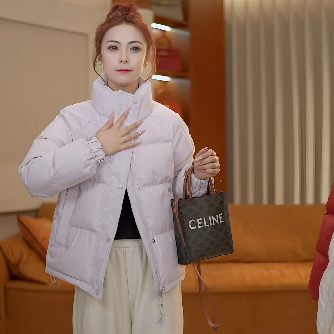 【白鹅绒】2025新款短款立领鹅绒服简约保暖时尚百搭女装鹅绒服