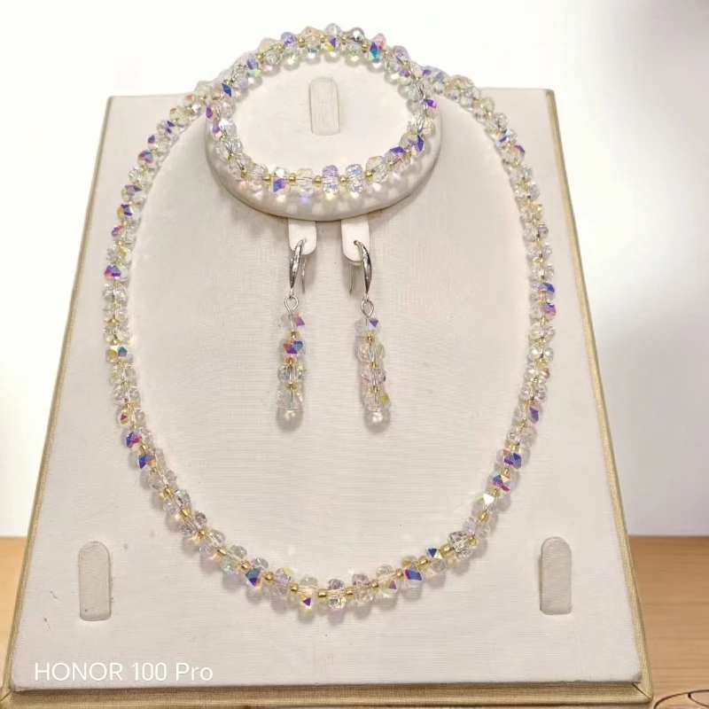 合金仿水晶项链 akda项链خىرىستال يۇرۇشلۇك手工气质轻奢时尚